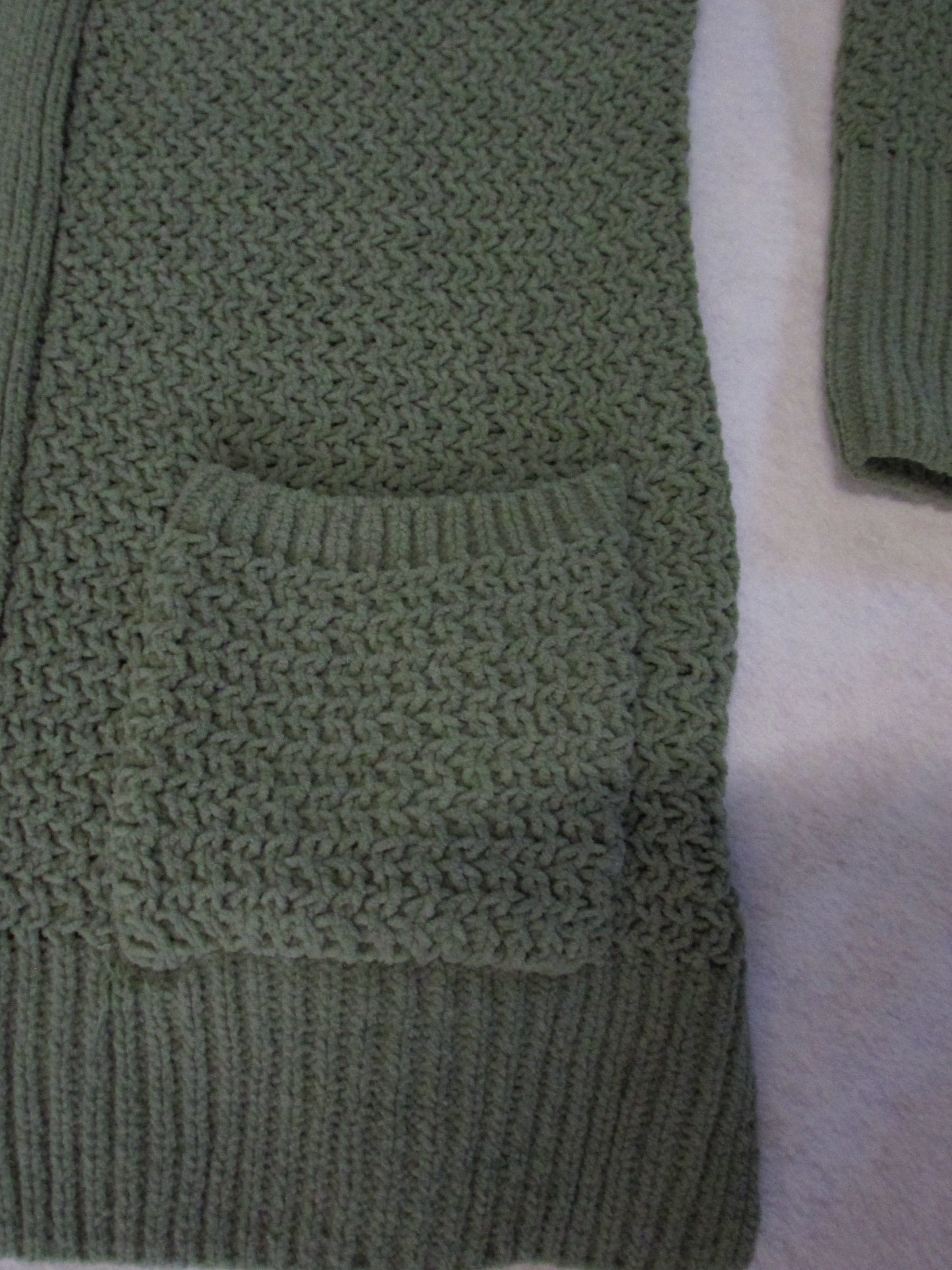 SO Forest Green Plush Knitted Sweater Cardigan - Size XL