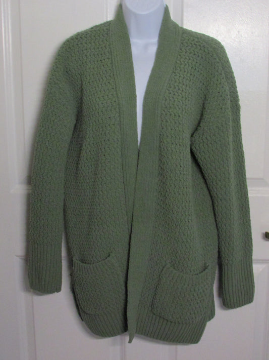 SO Forest Green Plush Knitted Sweater Cardigan - Size XL