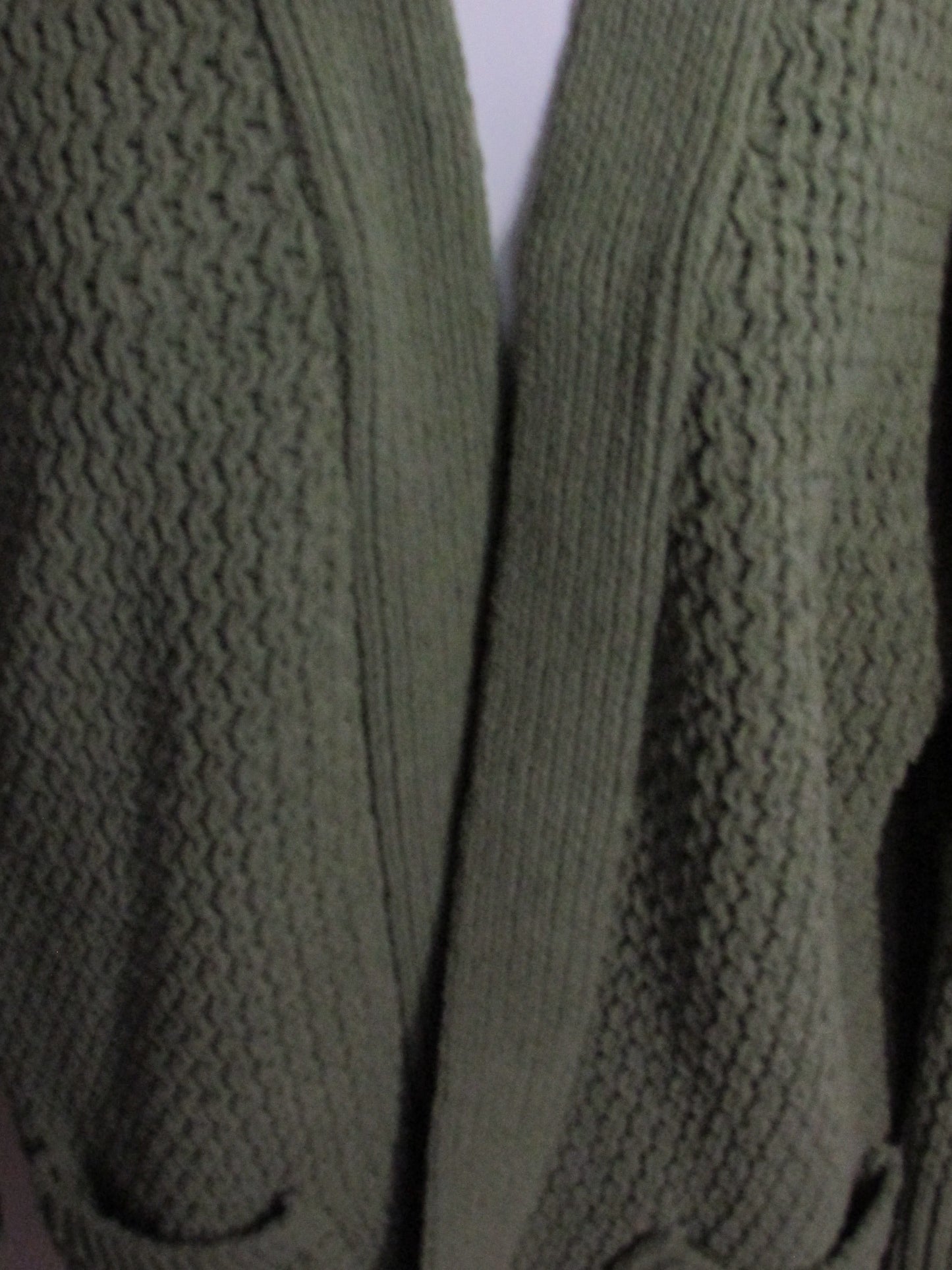 SO Forest Green Plush Knitted Sweater Cardigan - Size XL