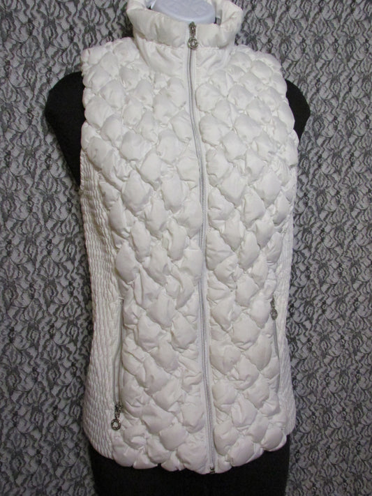 Andrew Marc White Puffer Vest with Zip Pockets Women's Size S