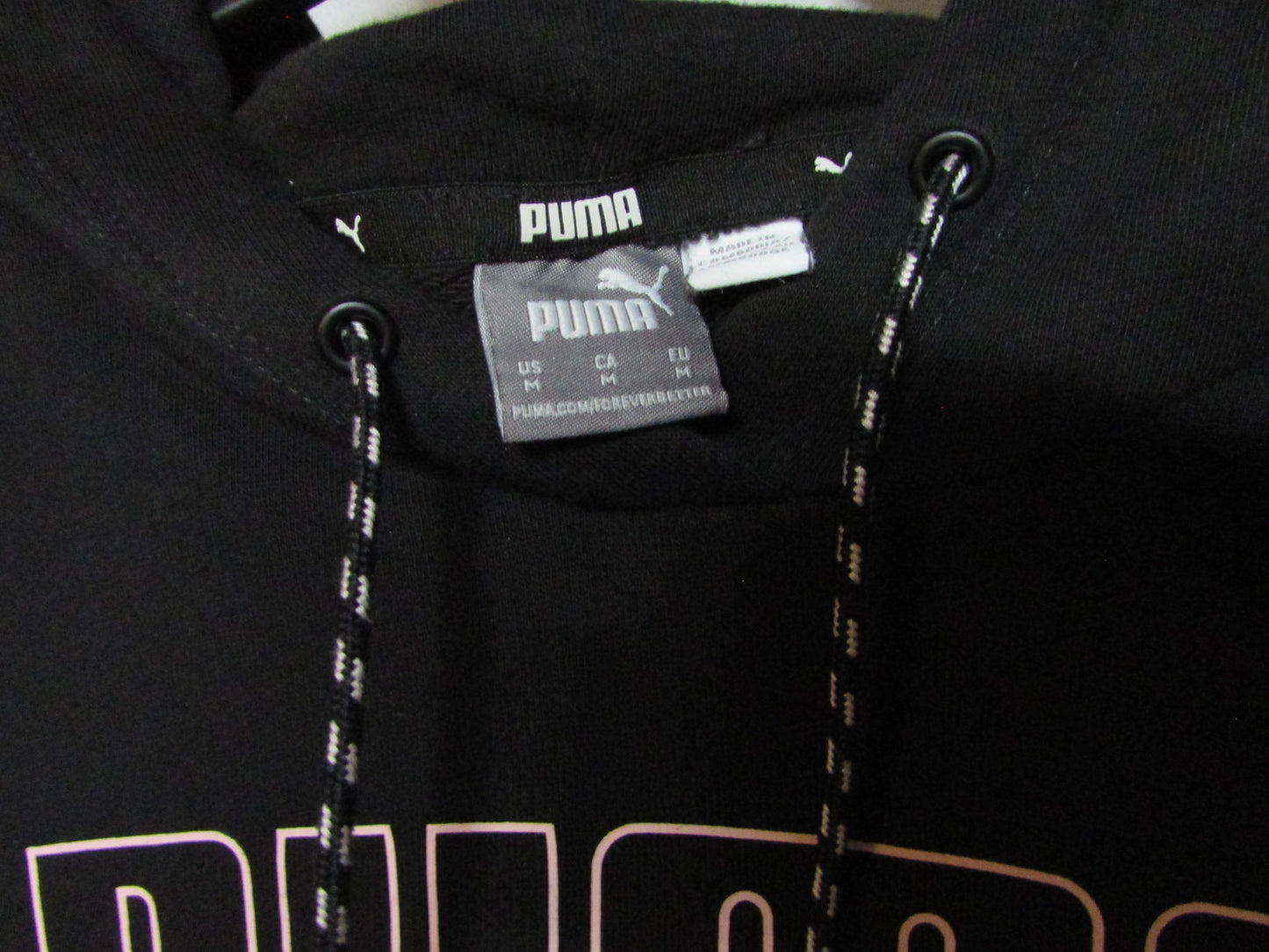 Puma Hoodie Black and Pink Women's Size M