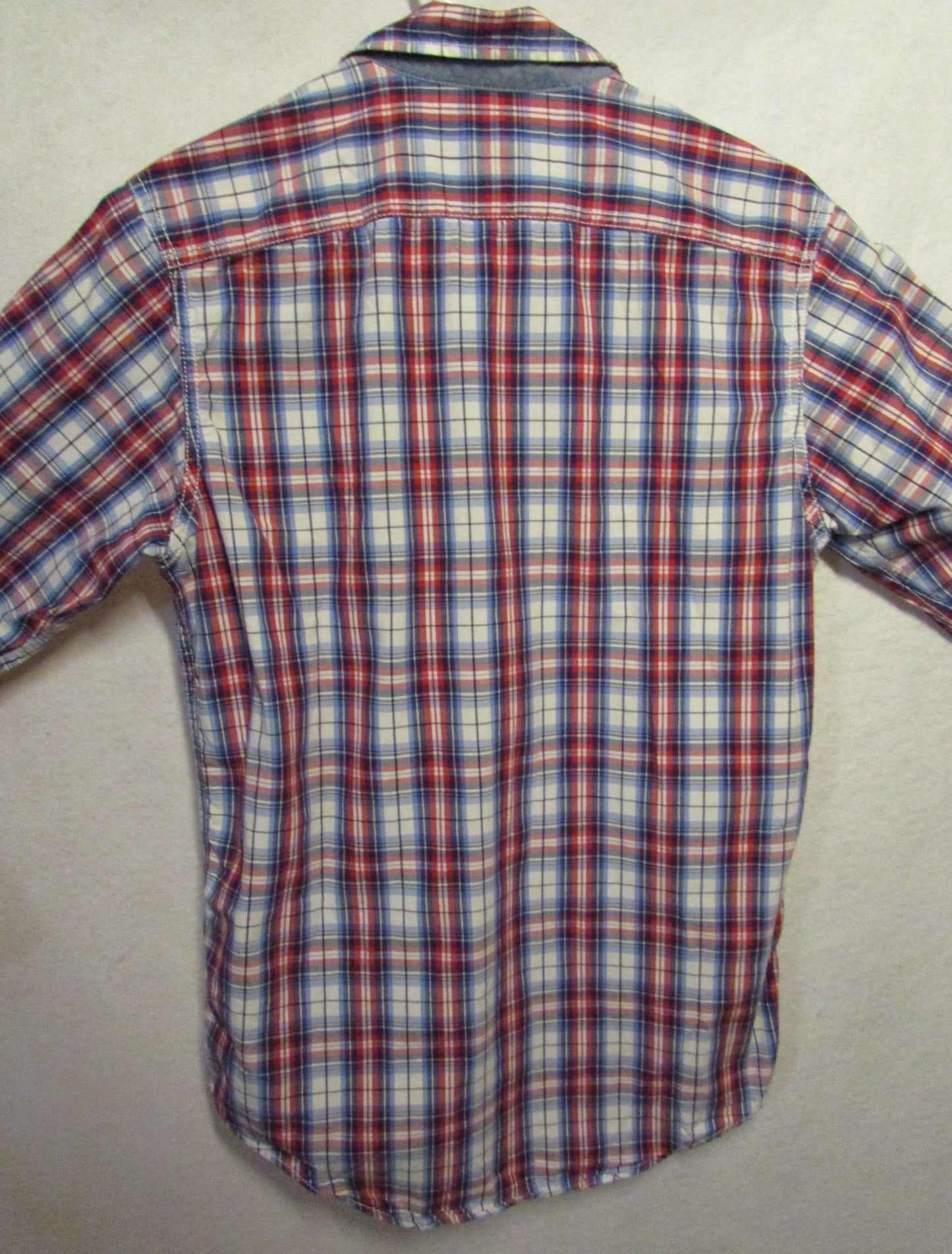 Men's Nautica Plaid Shirt Red Blue White Size XS