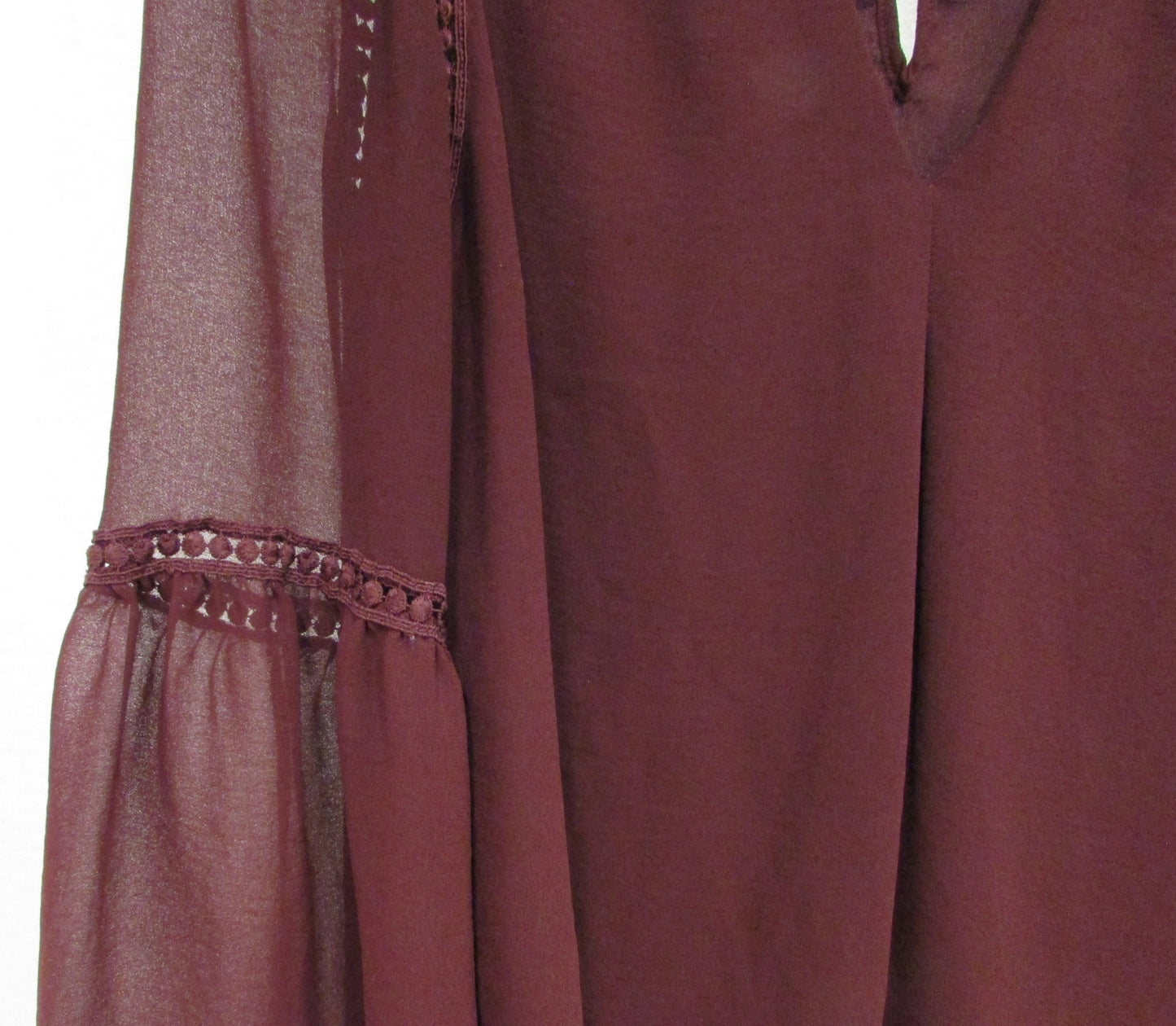 Max Studio Burgundy Blouse with Bell Sleeves Size XS