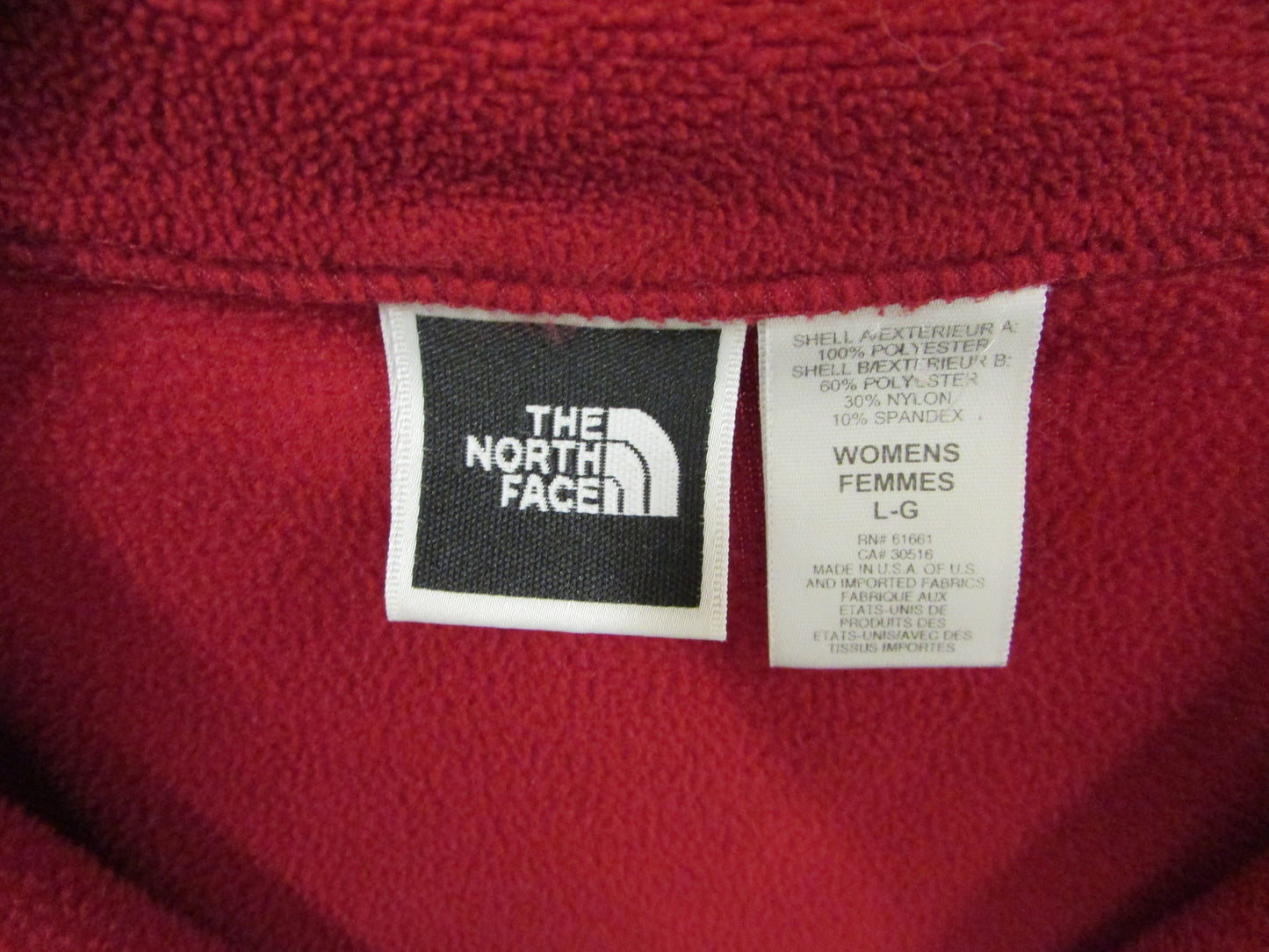 Red and Black North Face Fleece Women's L