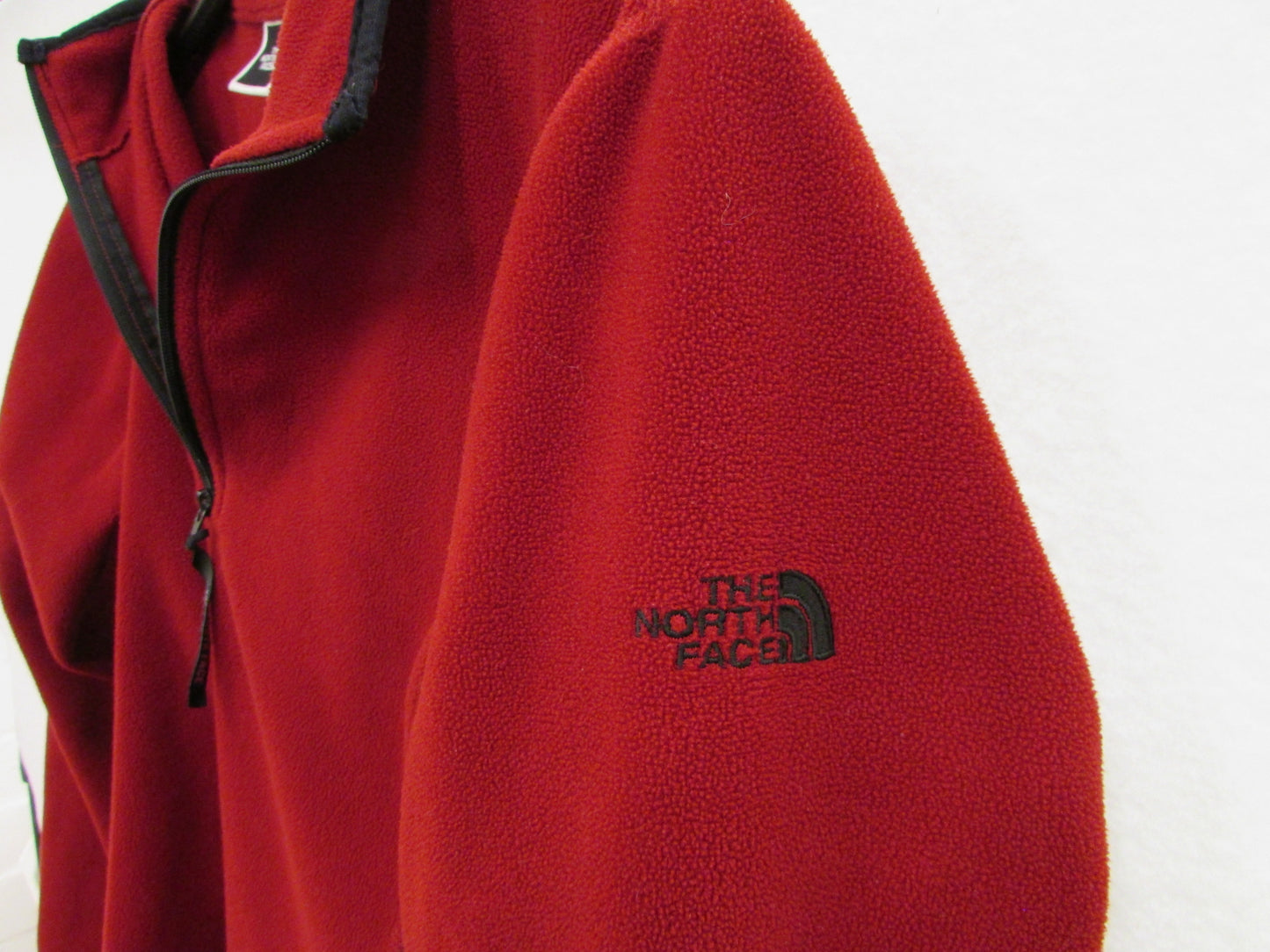 Red and Black North Face Fleece Women's L