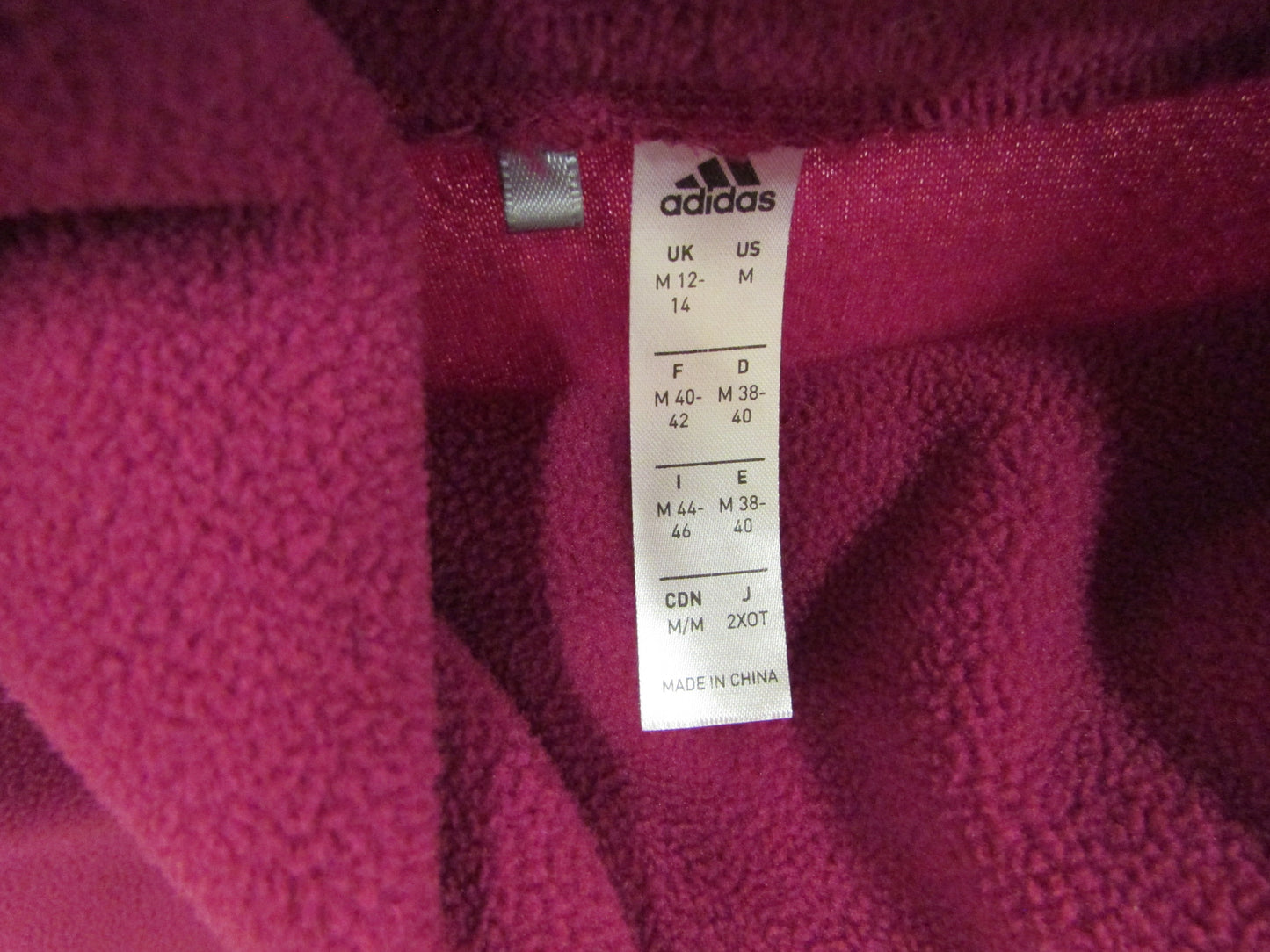 Fuscia Adidas Fleece Hoodie M Women's Size M