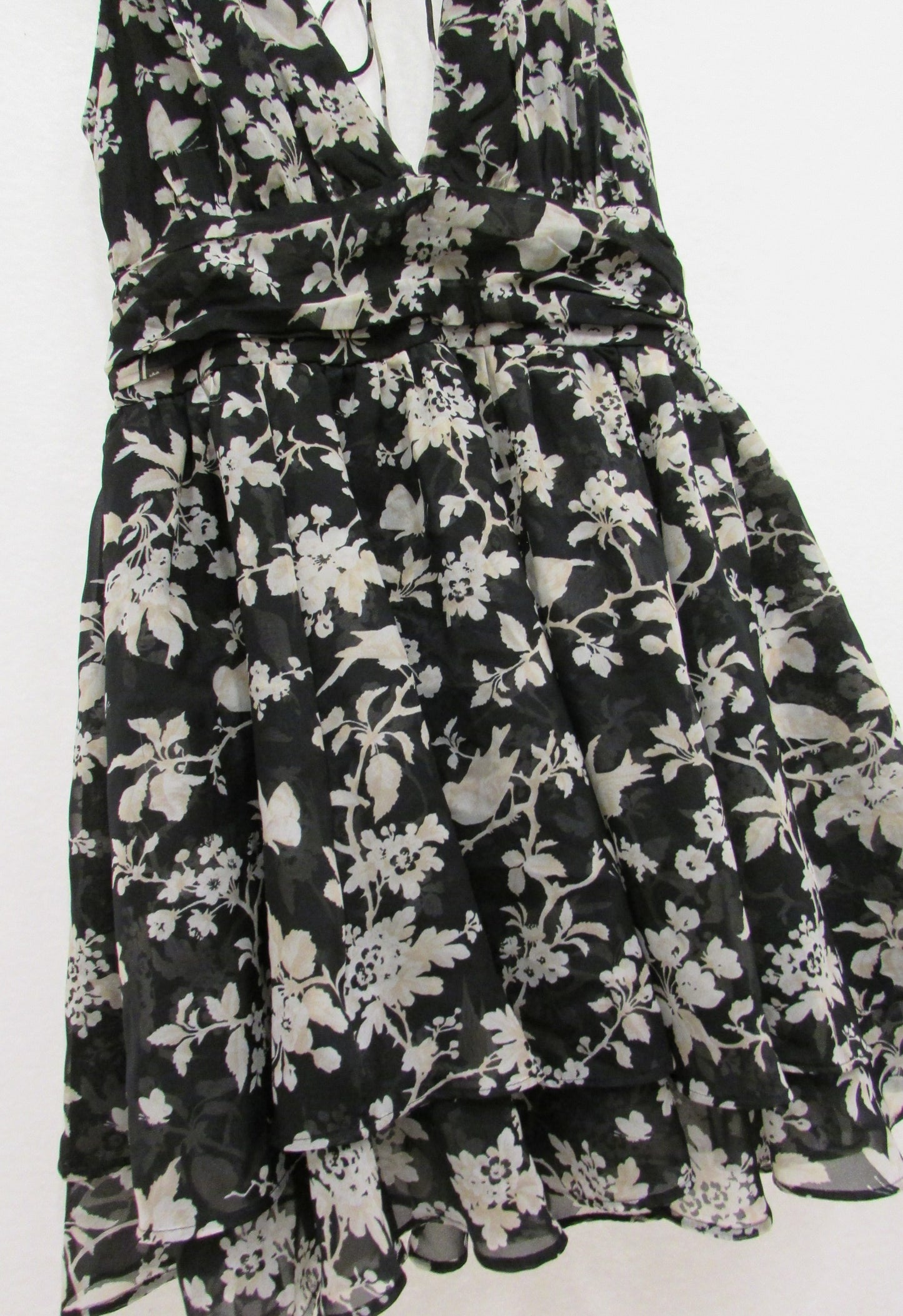 Abercrombie & Fitch Black and White Floral Dress - Women's Medium