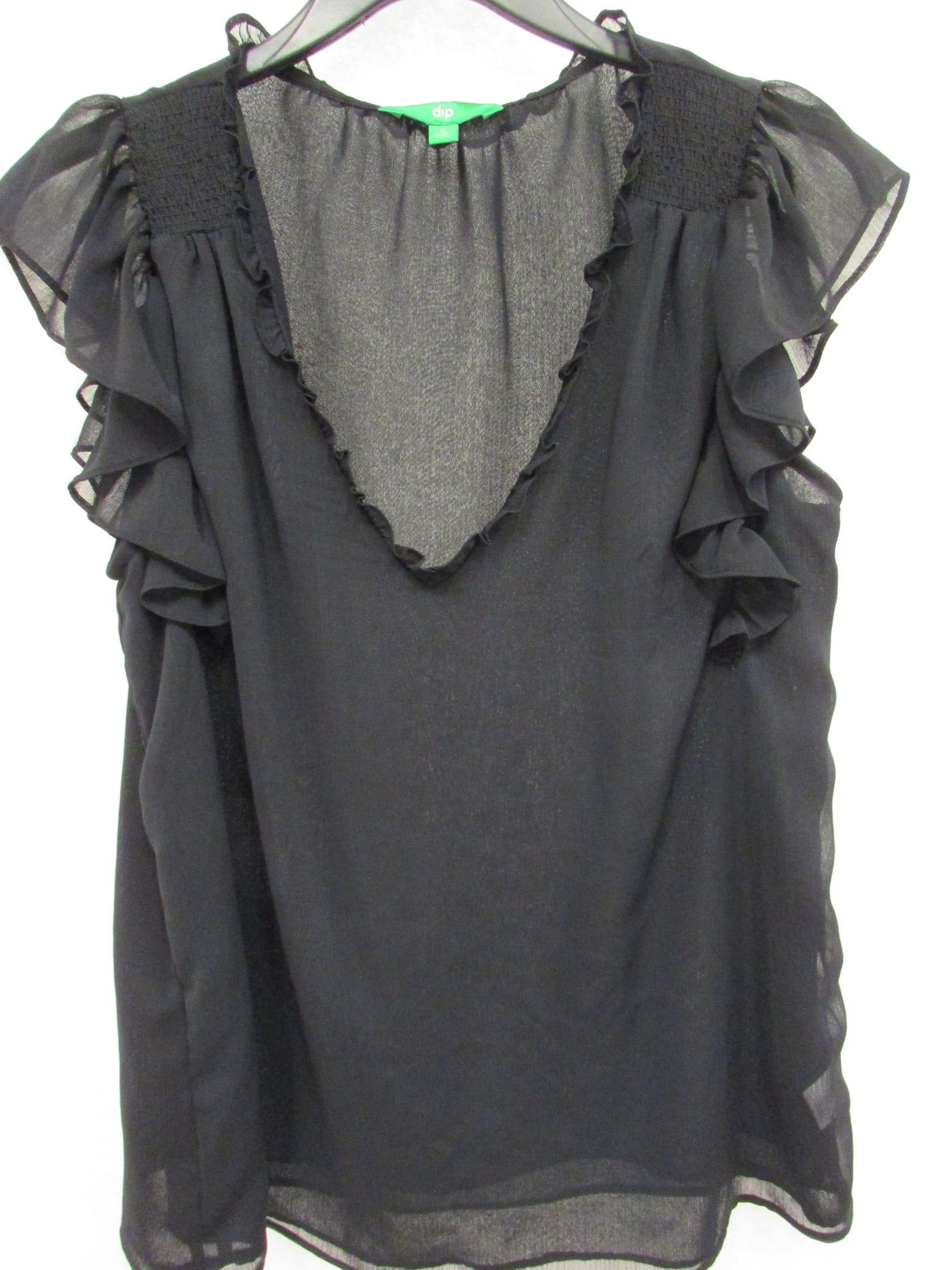 Dip Ruffle Blouse in Black Womens' size