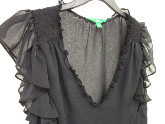 Dip Ruffle Blouse in Black Womens' size