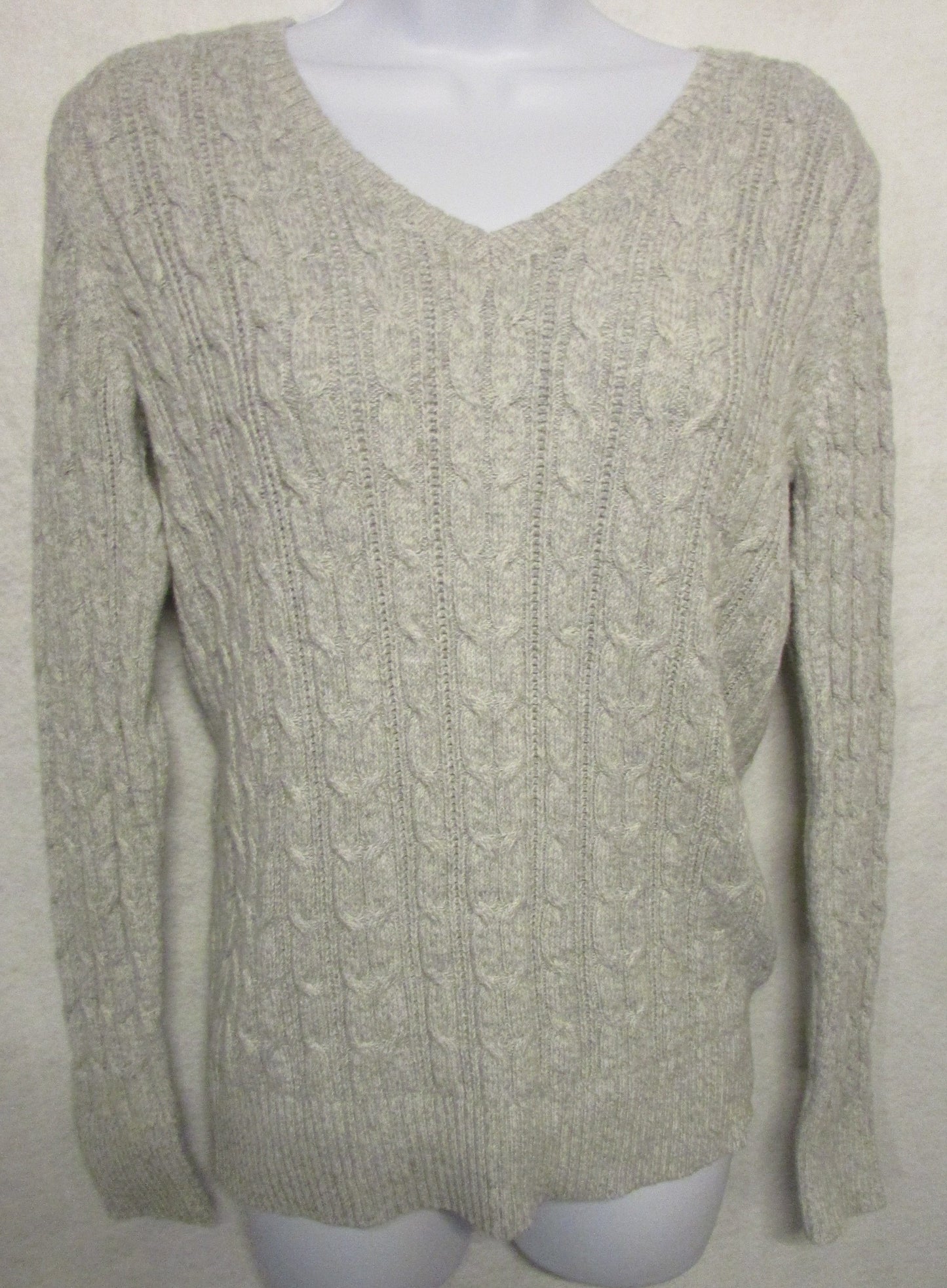 Light Gray St. John's Bay Ribbed Sweater Women's M