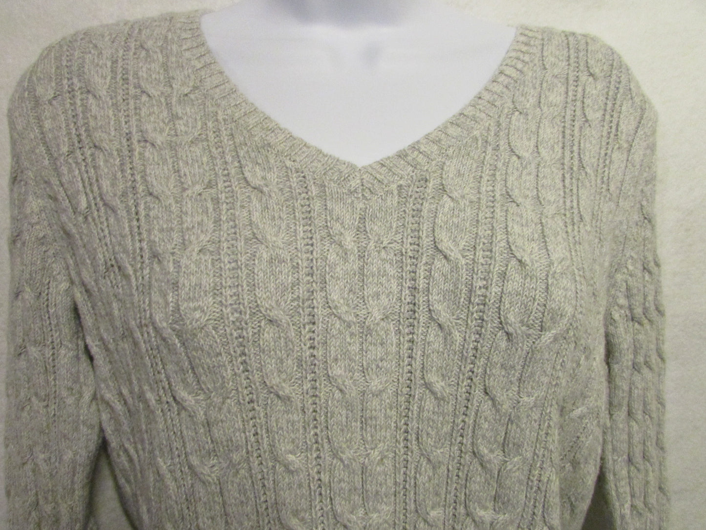 Light Gray St. John's Bay Ribbed Sweater Women's M