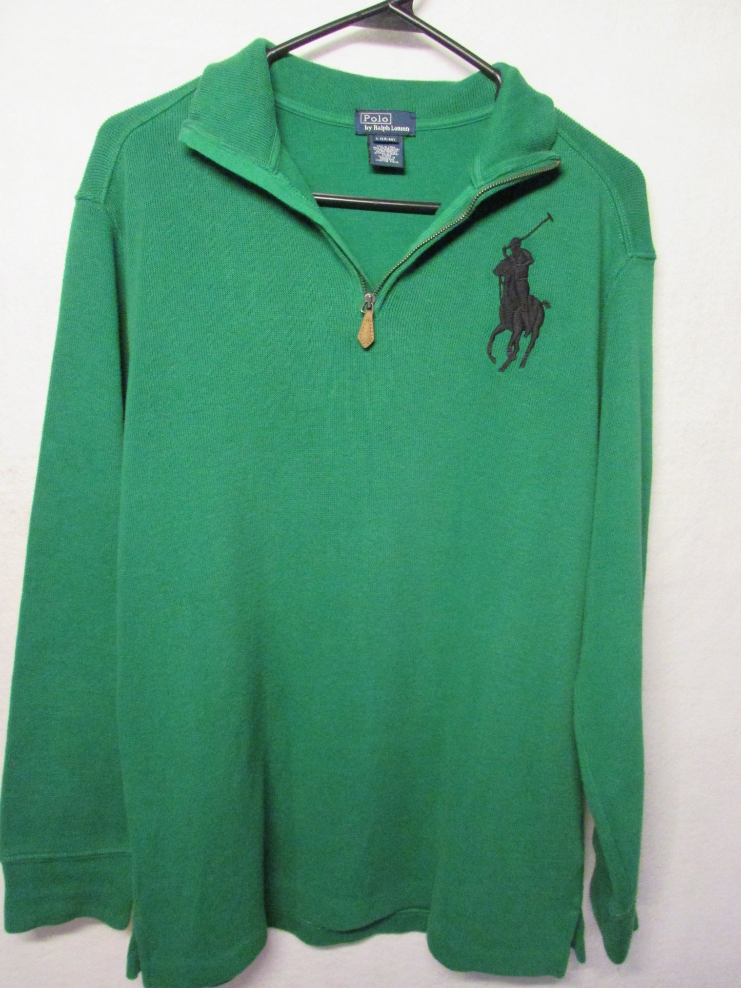 Green Polo Sweater Men's size L 14/16