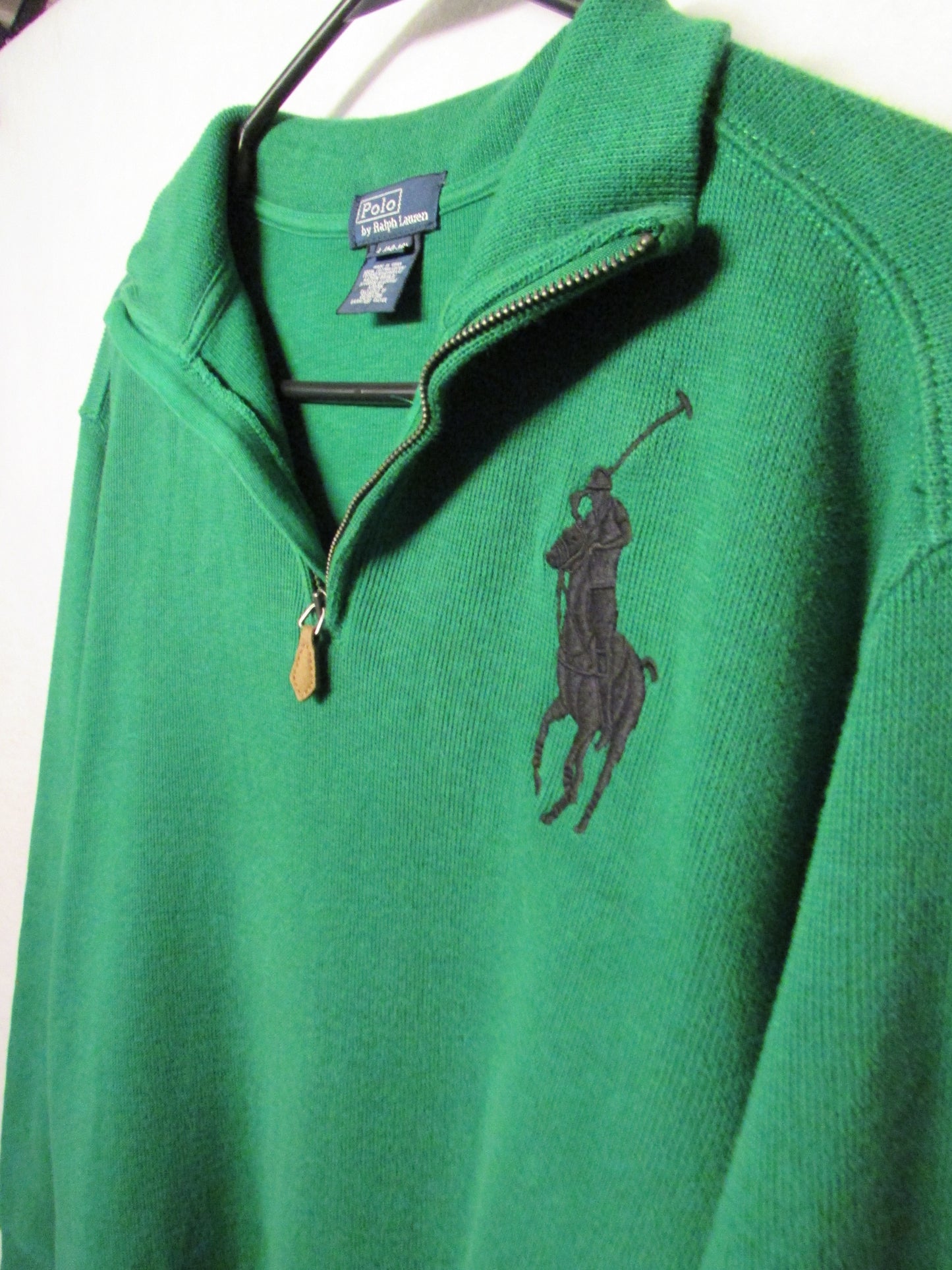 Green Polo Sweater Men's size L 14/16