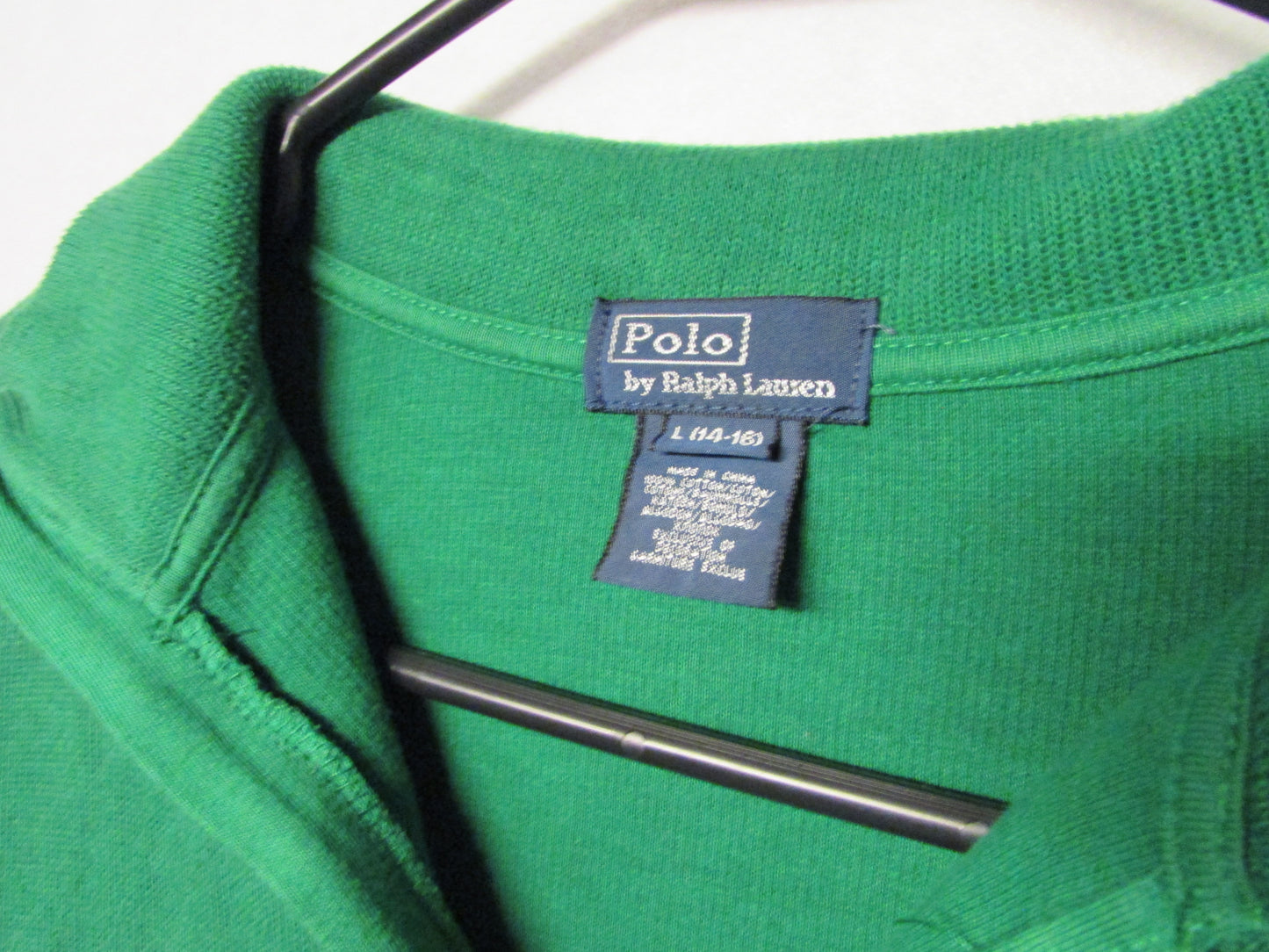 Green Polo Sweater Men's size L 14/16