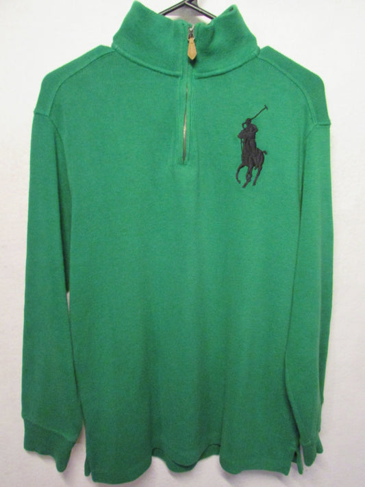 Green Polo Sweater Men's size L 14/16