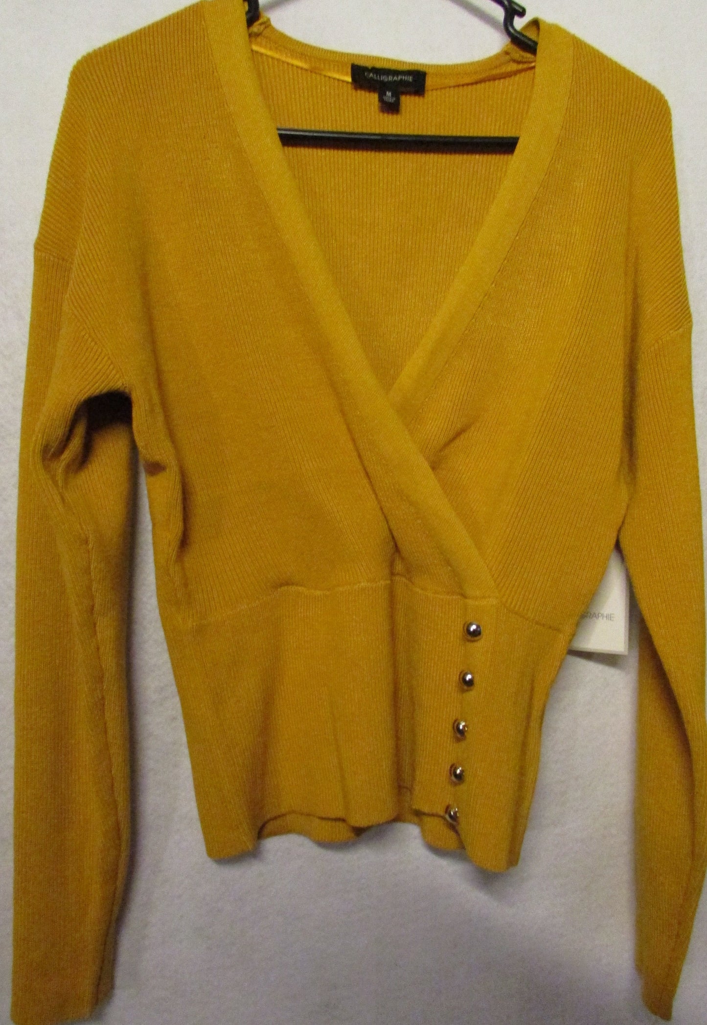 Calligraphie Mustard Yellow Sweater NWT Women's size S