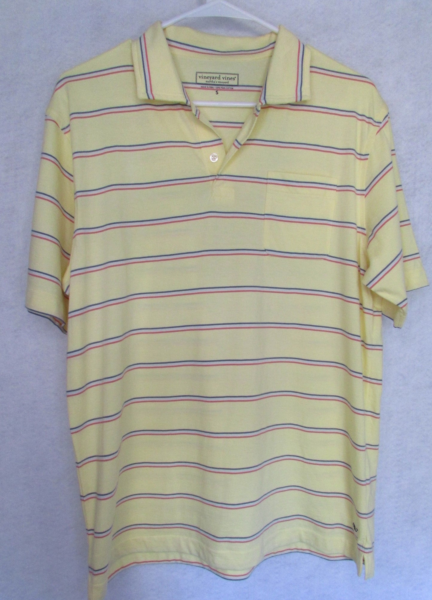 Yellow Striped Vinyard Vines Men's S Shirt Size