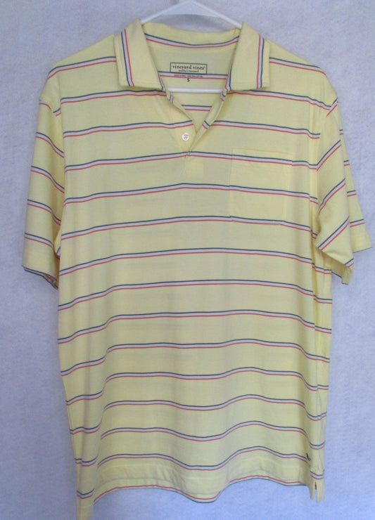 Yellow Striped Vinyard Vines Men's S Shirt Size