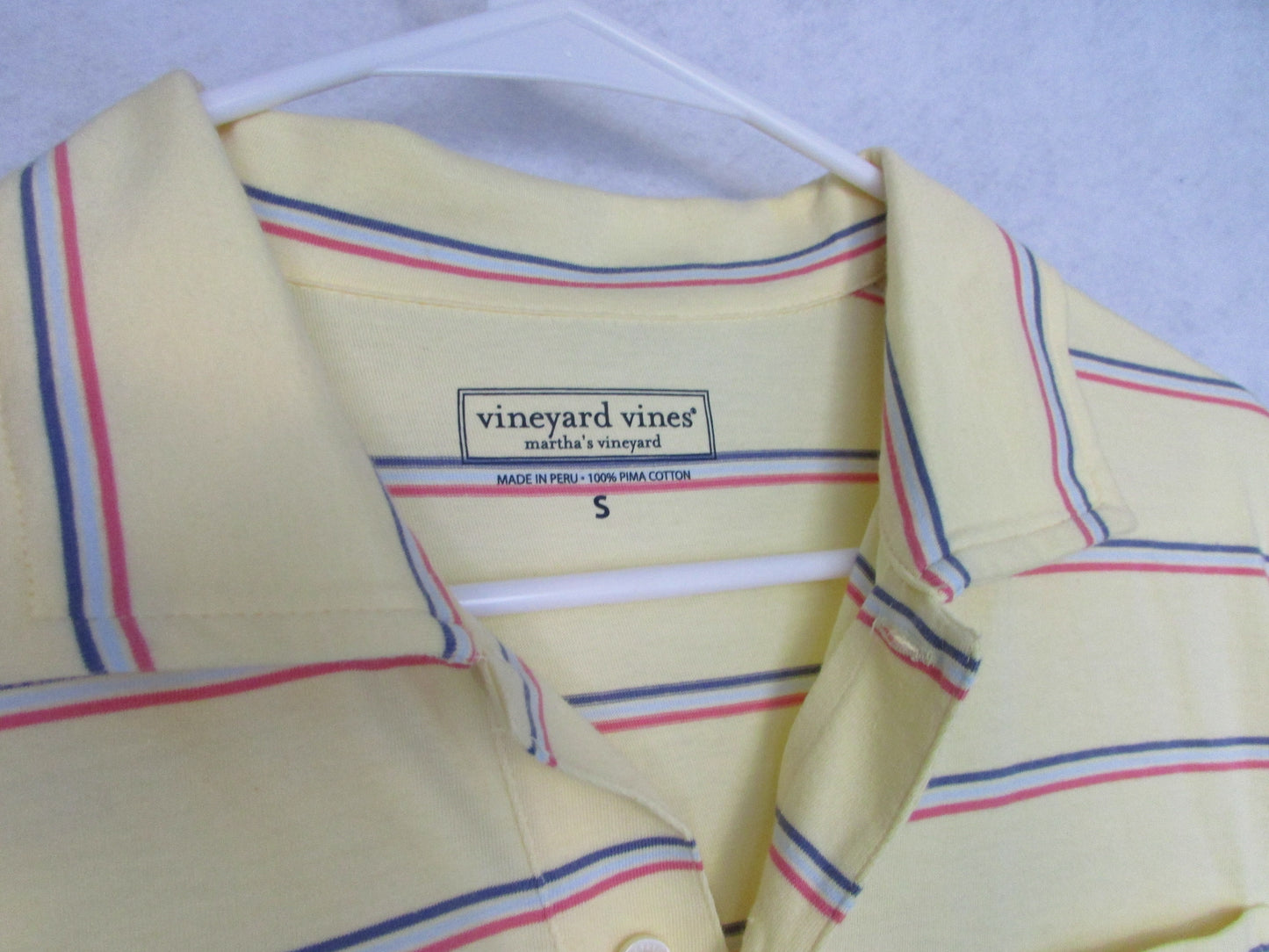 Yellow Striped Vinyard Vines Men's S Shirt Size