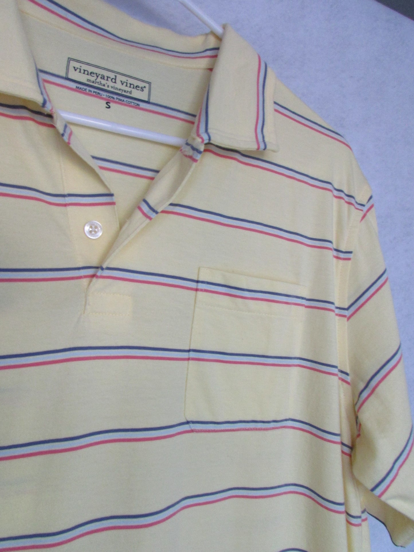 Yellow Striped Vinyard Vines Men's S Shirt Size