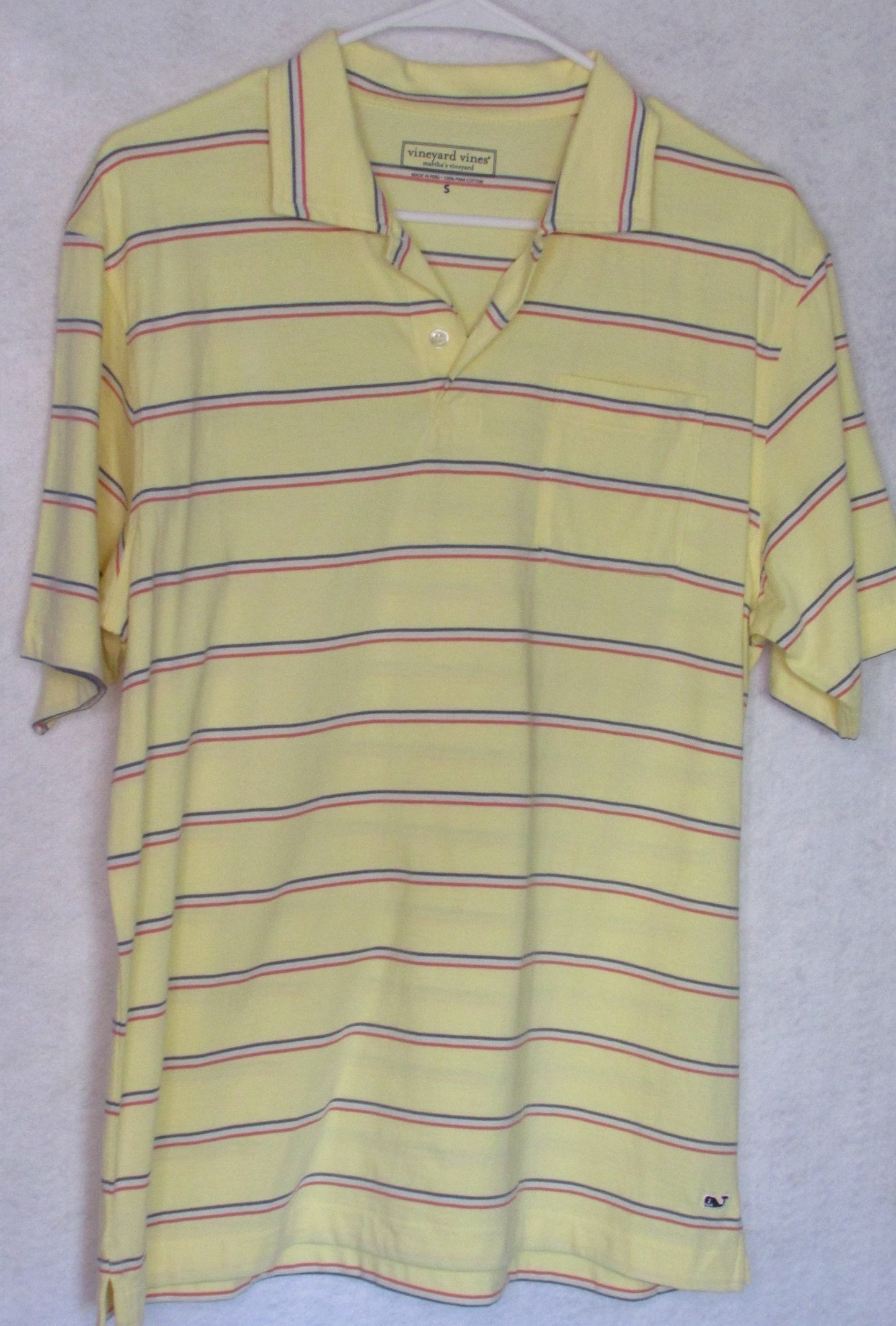 Yellow Striped Vinyard Vines Men's S Shirt Size