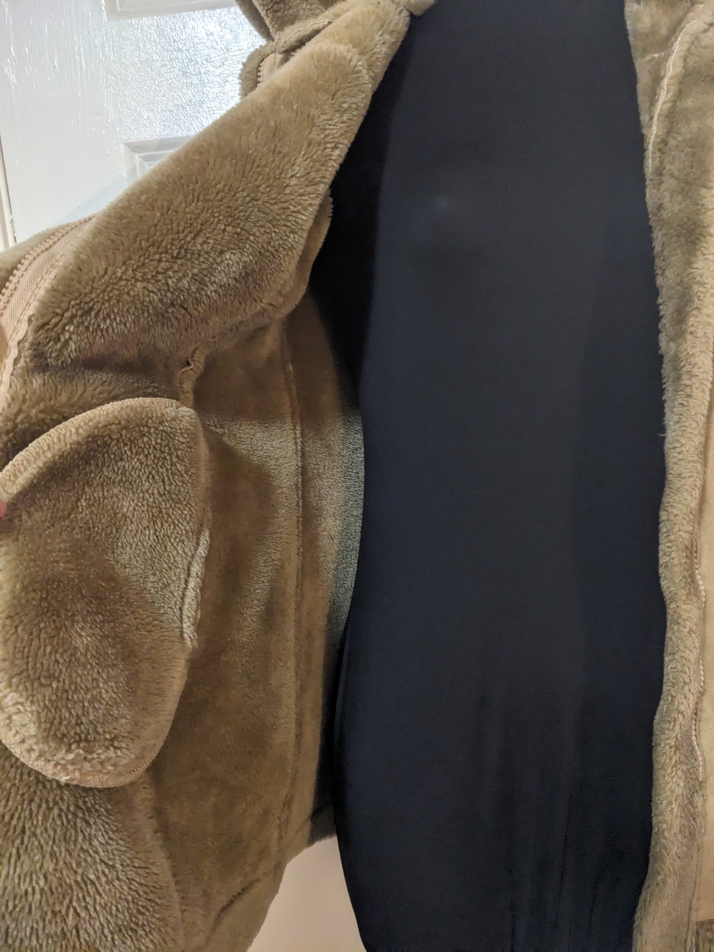 Cherokee Brown Suede Coat Lined with Faux Fur