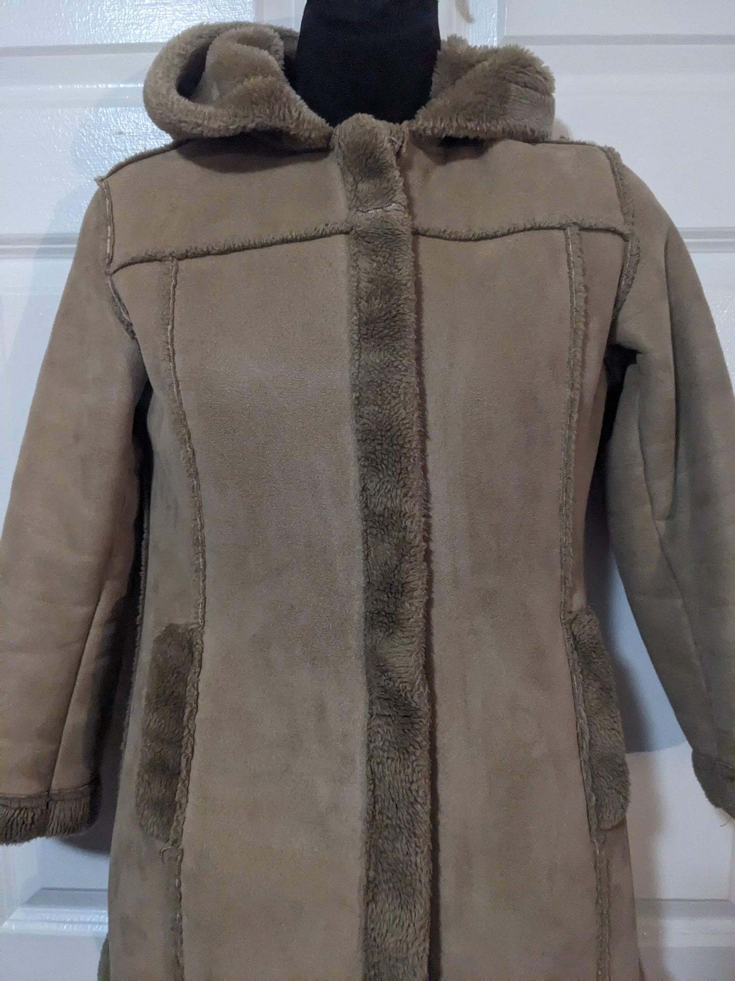 Cherokee Brown Suede Coat Lined with Faux Fur