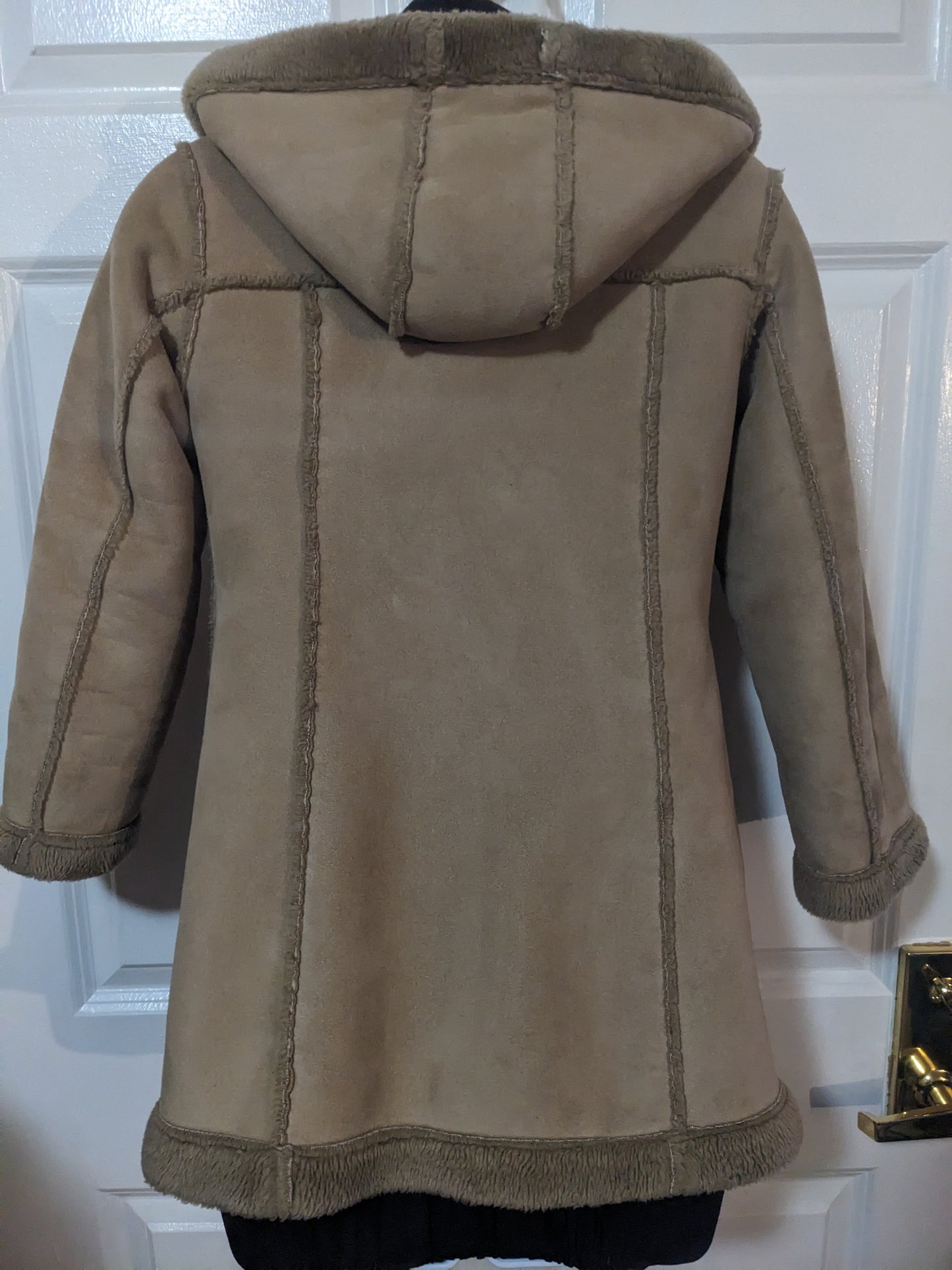 Cherokee Brown Suede Coat Lined with Faux Fur