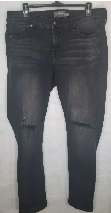 Torrid Feel the Fit Distressed Black Jeans Size 12R