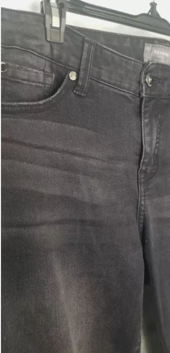 Torrid Feel the Fit Distressed Black Jeans Size 12R