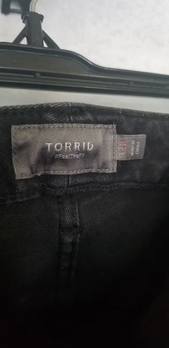 Torrid Feel the Fit Distressed Black Jeans Size 12R