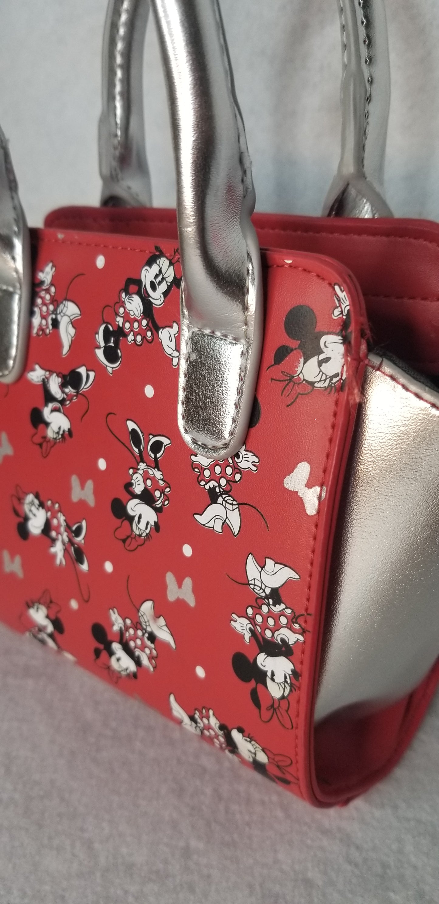 Minnie Mouse Small Handbag Red abd Silver