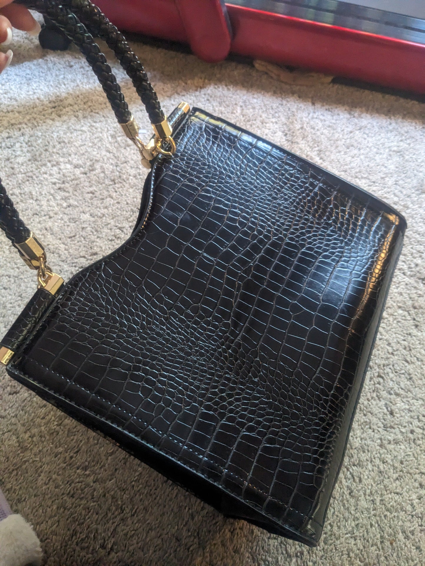 Bebe Croc Faux Leather Handbag