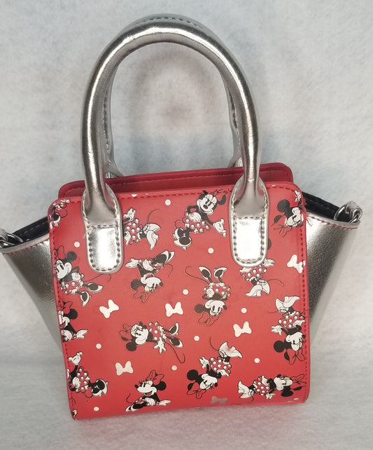 Minnie Mouse Small Handbag Red abd Silver