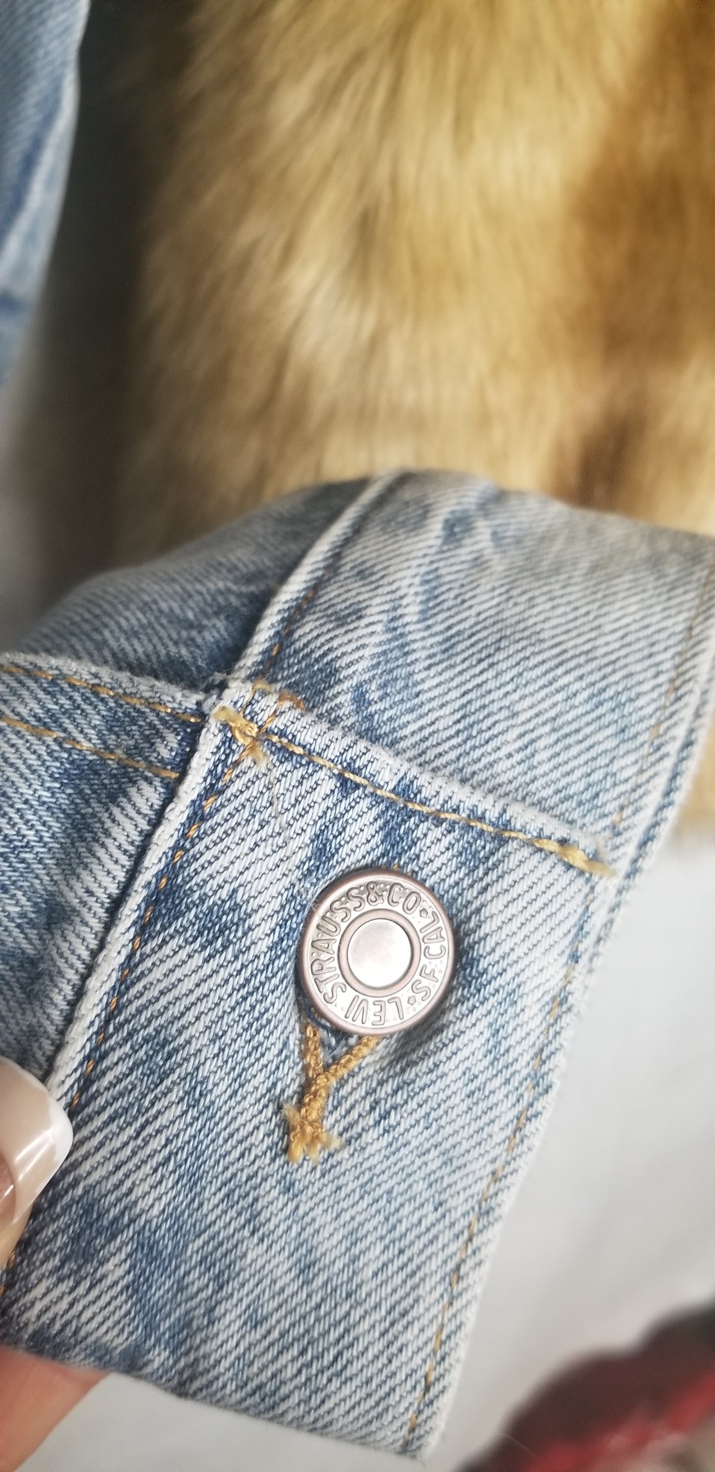 Levi's Jean Jacket With Faux Fur Size small