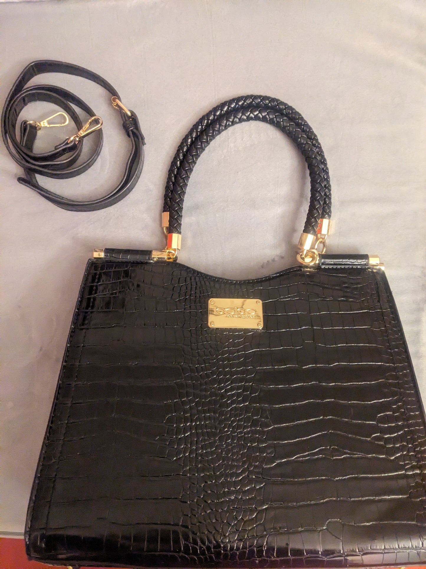 Bebe Croc Faux Leather Handbag