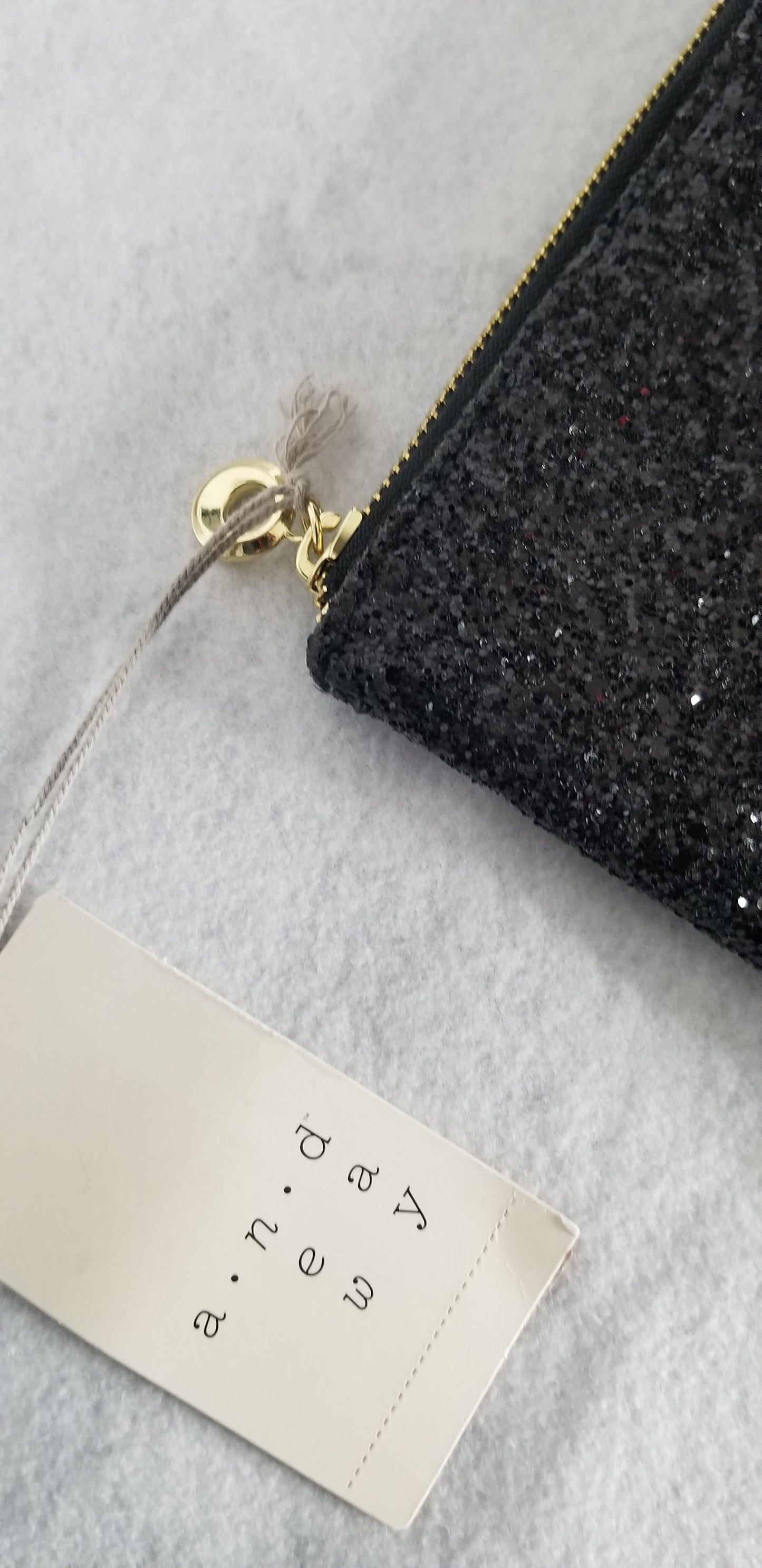 Charcoal Glitter A New Day Zip Clutch