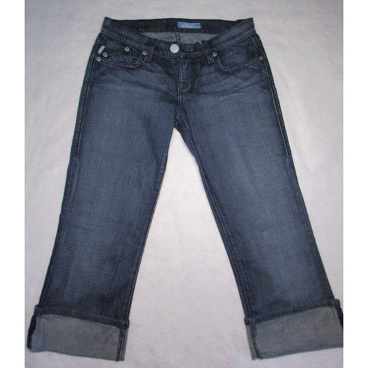 Rock & Republic Cuffed Capri Stretch Denim Dark Blue - Women's Size 25