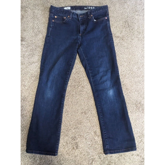 Gap 1969 Women's Perfect Boot Cut Jeans Size 28 Blue Dark Wash Denim