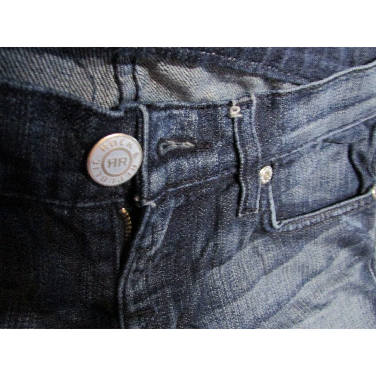 Rock & Republic Cuffed Capri Stretch Denim Dark Blue - Women's Size 25
